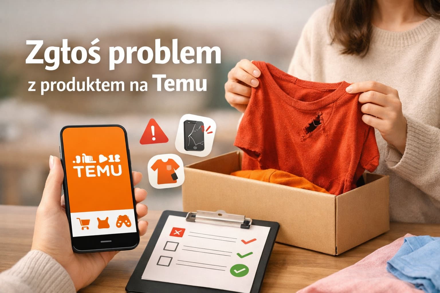 Jak zgłoś problem z produktem na Temu w aplikacji